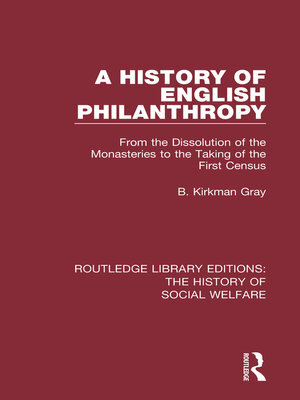 cover image of A History of English Philanthropy